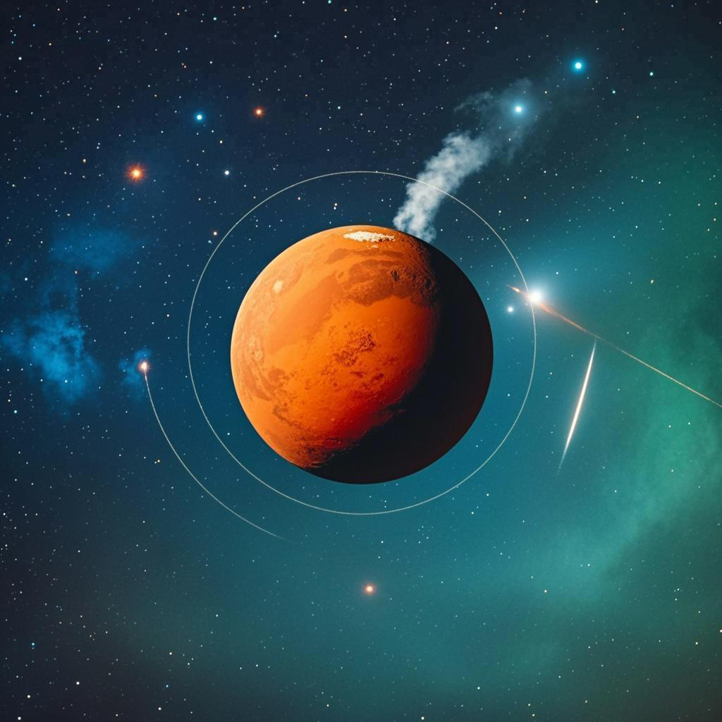 二月夜空中的火星