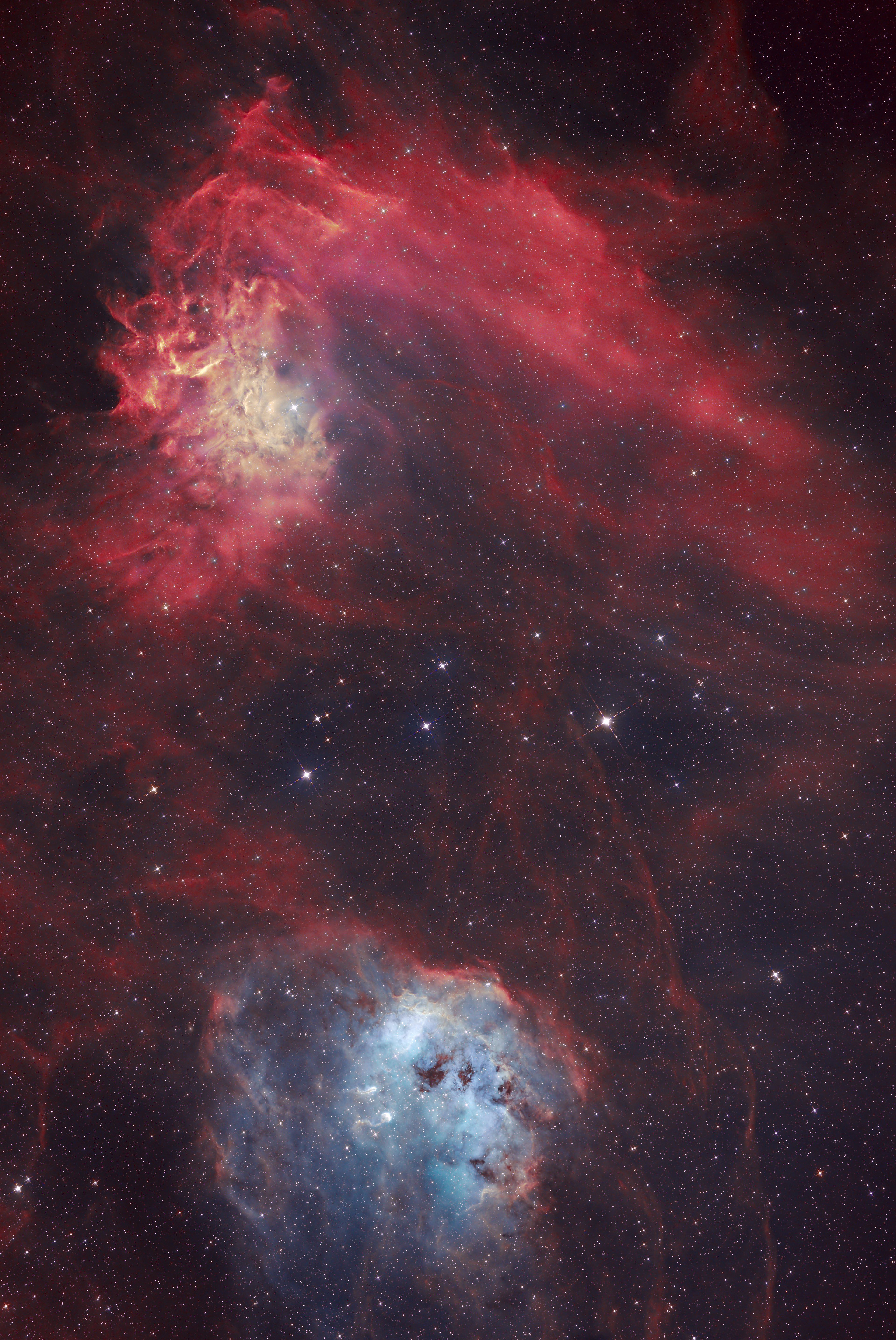 火焰星云与小蝌蚪星云